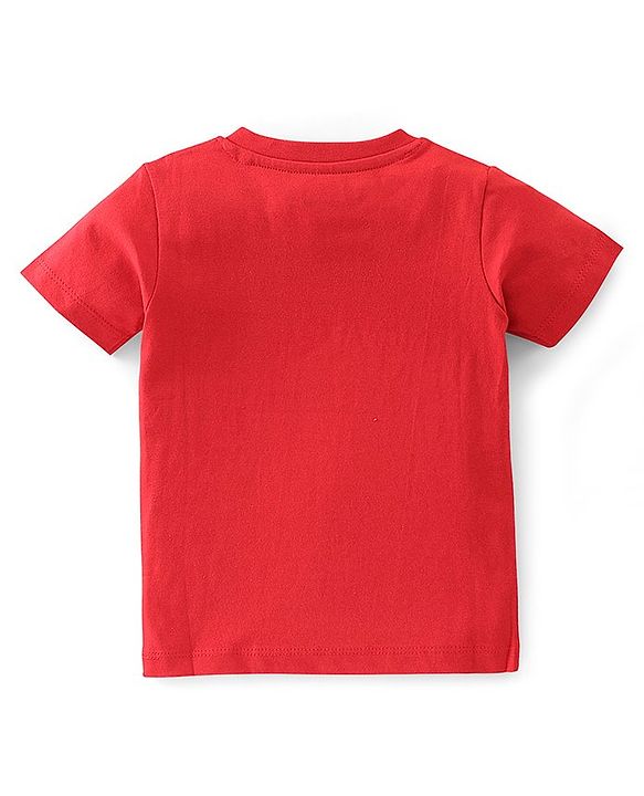 Babyhug Cotton Knit Half Sleeves T-Shirts Shark Graphic Print Pack of 3 - Red & Blue