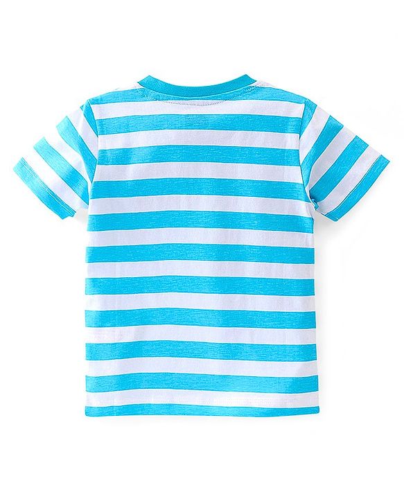 Babyhug Cotton Knit Half Sleeves T-Shirts Shark Graphic Print Pack of 3 - Red & Blue