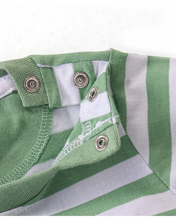 Babyhug 100% Cotton Knit Single Jersey Half Sleeves T-Shirt & Shorts With Text & Lion Embroidery - Green & Beige