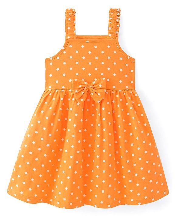 Babyhug Cotton Jersey Knit Half Sleeves Frock Floral Print Pack Of 2 - Yellow & Blue
