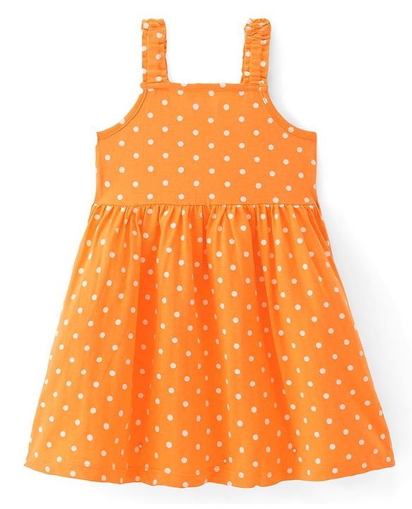 Babyhug Cotton Jersey Knit Half Sleeves Frock Floral Print Pack Of 2 - Yellow & Blue