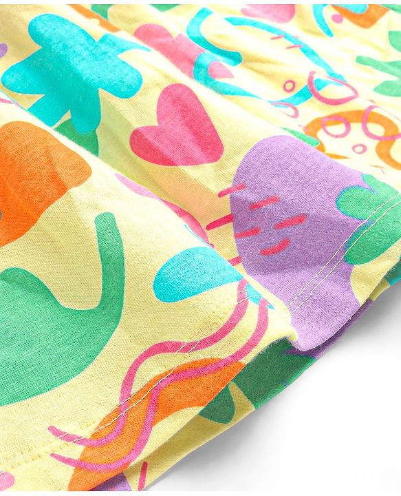 Babyhug Woven Sleeveless Frock with Denim Jacket Heart Print - Multicolour
