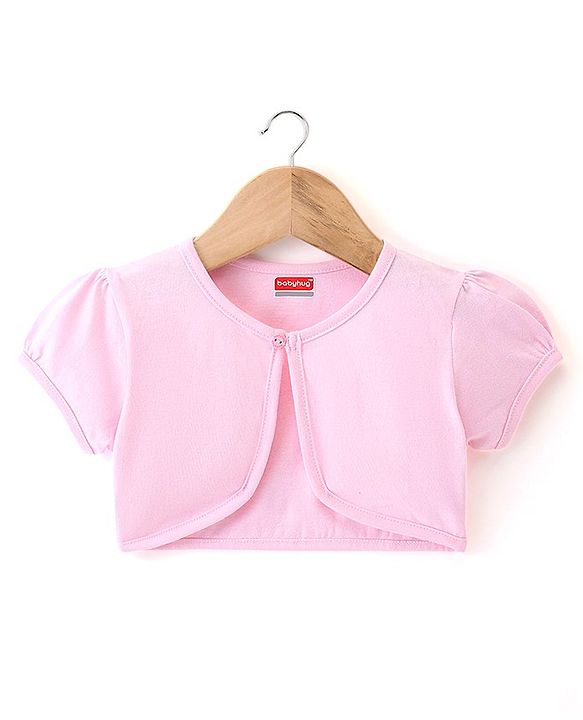 Babyhug 100% Cotton Knit Strap Shoulder Floral Printed Frock with Shrug - Multucolor