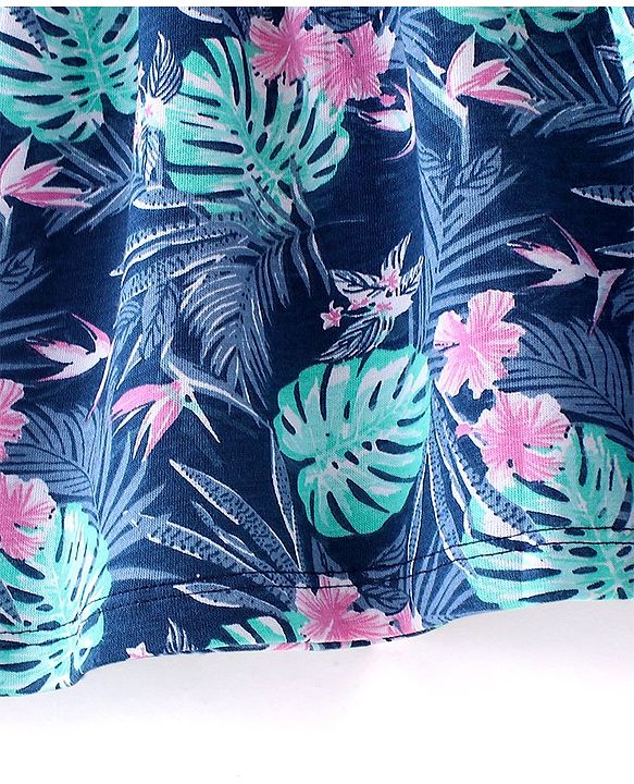 Babyhug 100% Cotton Knit Strap Shoulder Floral Printed Frock with Shrug - Multucolor