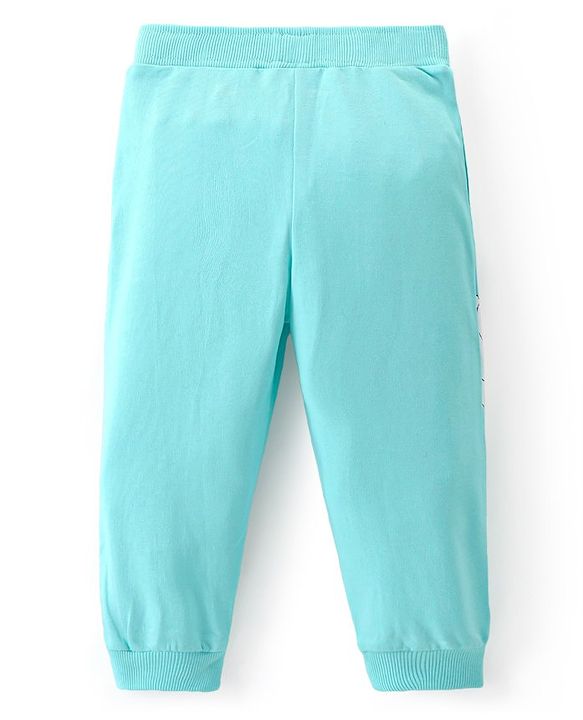 Babyhug Cotton Looper Knit Full Length Lounge Pant Tiger Print - Blue