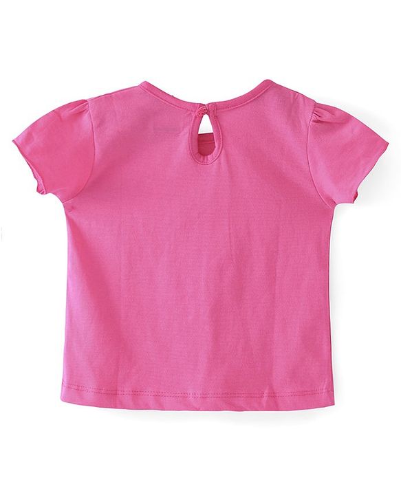 Babyhug Cotton Jersey Knit Frock with Half Sleeves  Inner T-Shirt Floral Print - Multicolor