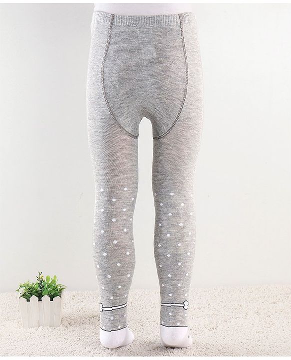 Cute Walk by Babyhug  Anti Bacterial Footed Tights Polka Dot Design - Grey
