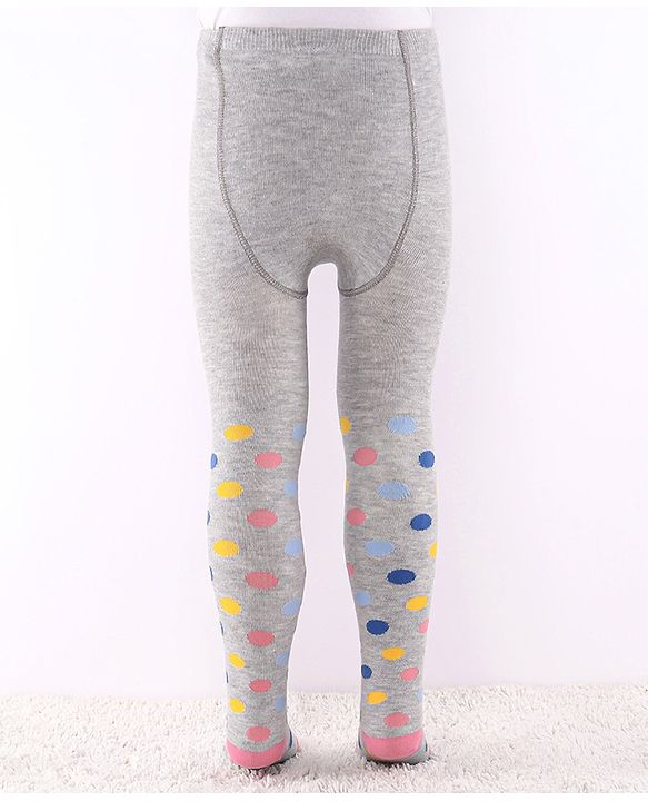 Cute Walk by Babyhug Anti Bacterial Footed  Tights Stripes & Polka Dot Design Pack of 2 - Multicolor