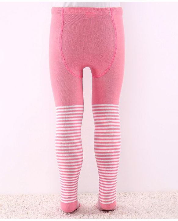 Cutewalk by Babyhug Anti-Bacterial Tights Unicorn & Stripes Print Pack of 2 - Pink & Blue
