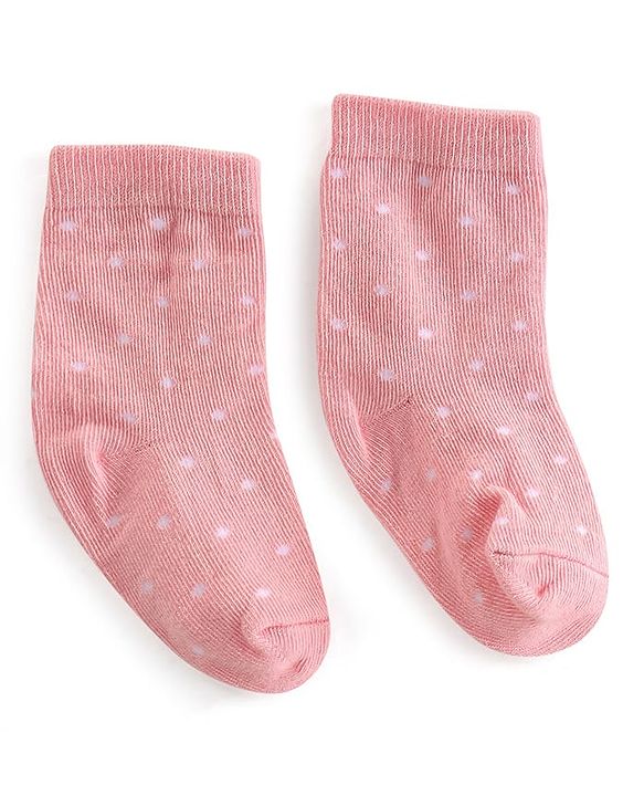 Cute Walk By Babyhug Anti-Bacterial Ankle Length Socks Dotted & Bunny Design Pack Of 3- Maroon  Pink & White