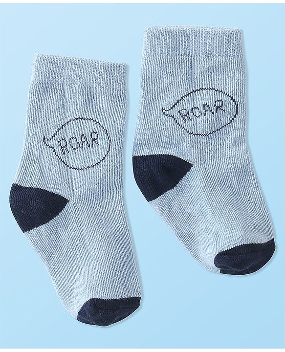 Cute Walk by Babyhug Anti-Bacterial Ankle Length Socks Dino Design Pack of 5 - Blue & Grey