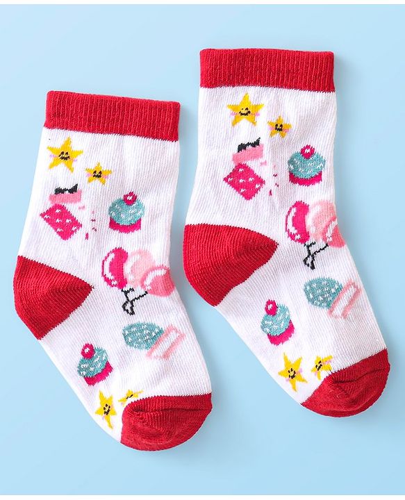 Cute Walk by Babyhug Anti-Bacterial Ankle Length Socks Bunny Design Pack of 7 - Multicolour