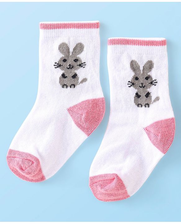 Cute Walk by Babyhug Anti-Bacterial Ankle Length Socks Bunny Design Pack of 7 - Multicolour