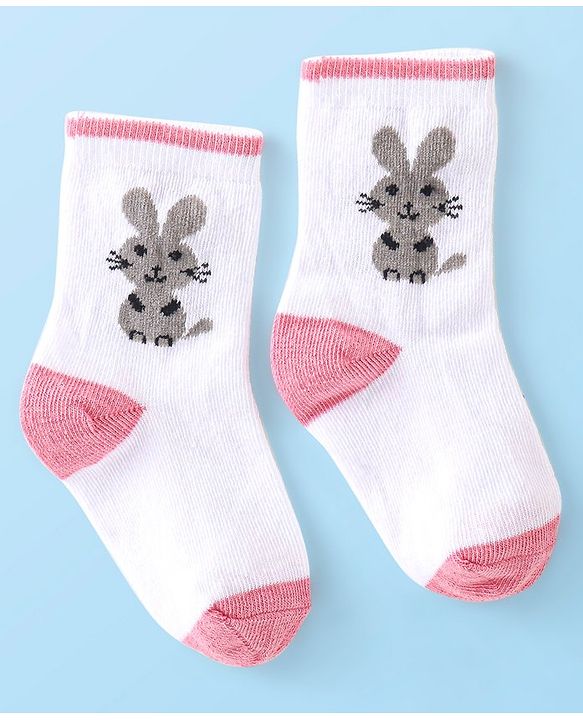Cute Walk by Babyhug Anti-Bacterial Ankle Length Socks Bunny Design Pack of 7 - Multicolour