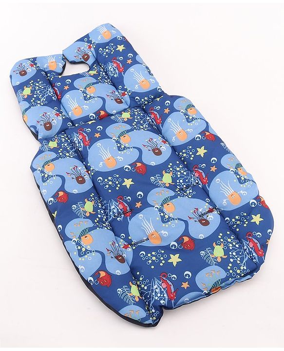 Babyhug Stroller Cushion Sea Print- Blue