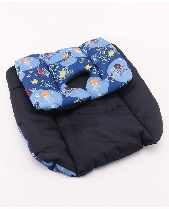 Babyhug Stroller Cushion Sea Print- Blue