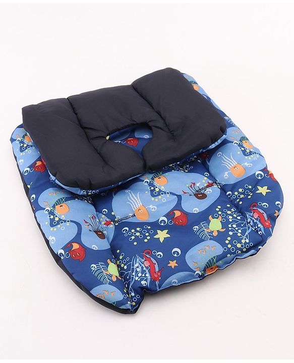 Babyhug Stroller Cushion Sea Print- Blue