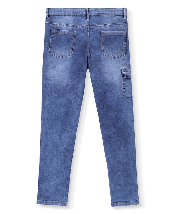 Pine Kids Full Length Denim Washed Jeans - Blue