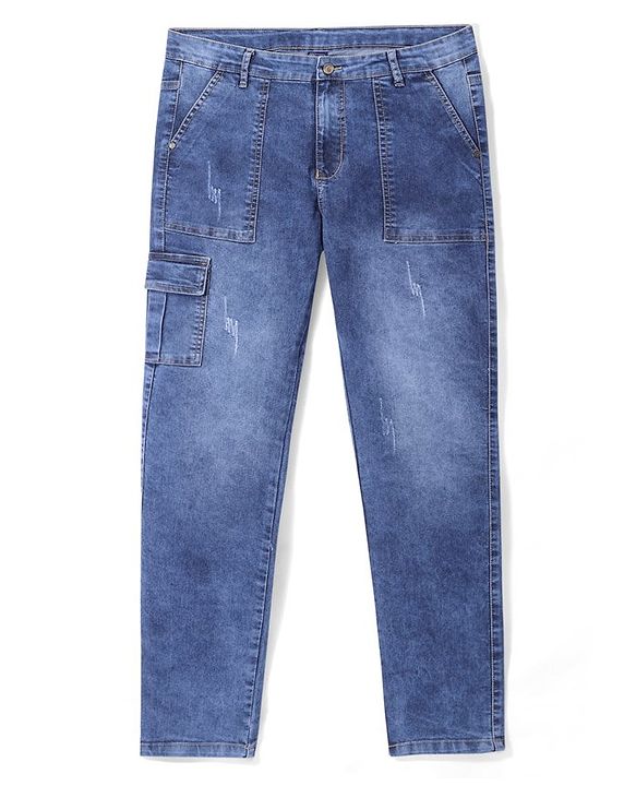 Pine Kids Full Length Denim Washed Jeans - Blue
