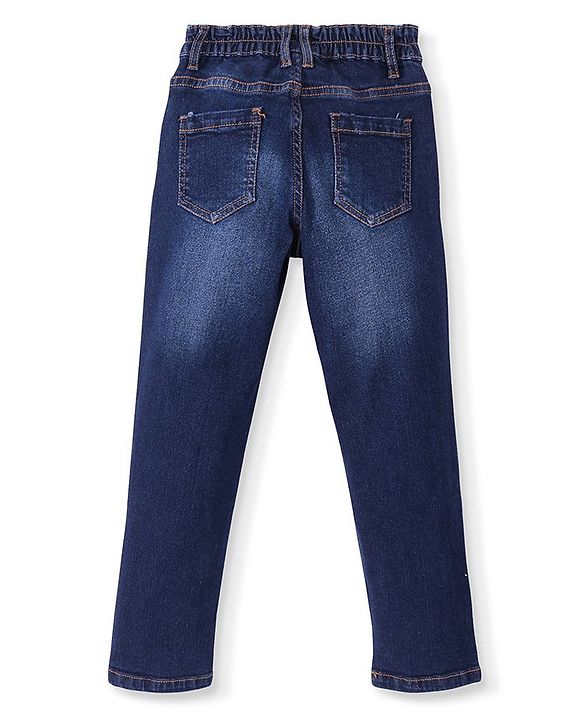 Pine Kids Full Length Washed Denim Jeans With Football Patch Detailing - Blue
