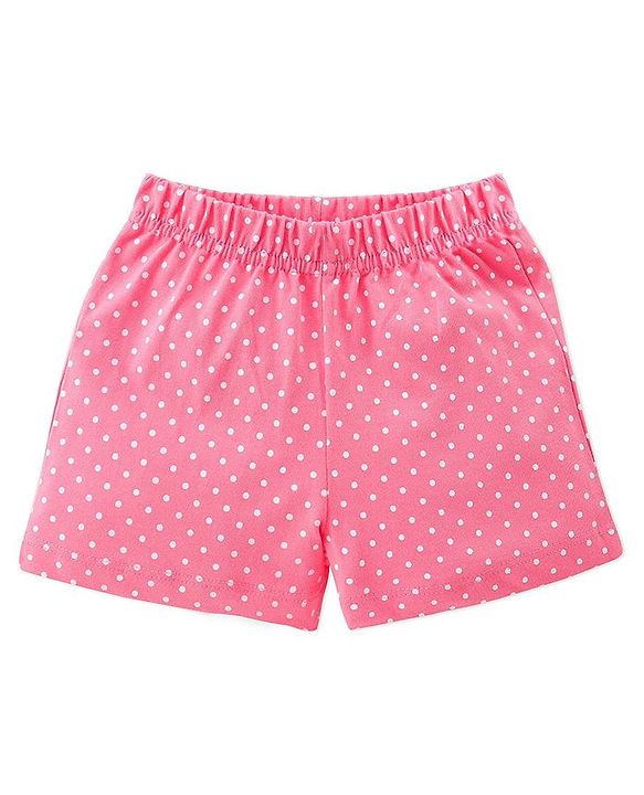 Babyhug Single Jersey Frill Sleeves Night Suit Strawberry Print - Orange & Pink