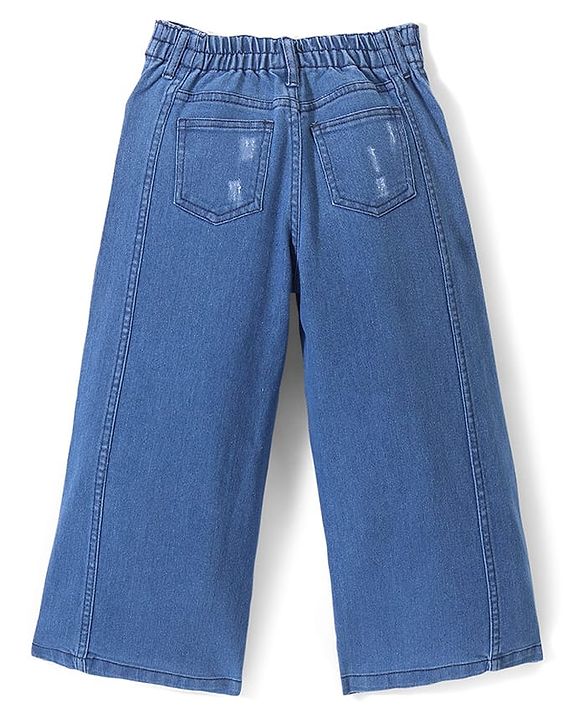 Pine Kids Denim Woven Ankle Length Washed Jeans - Blue