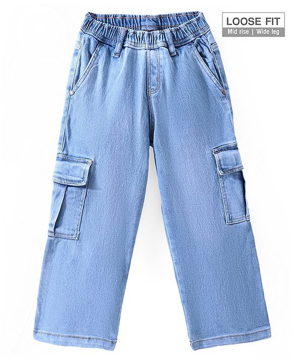 Pine Kids Full Length Washed Denim Jeans - Light Blue