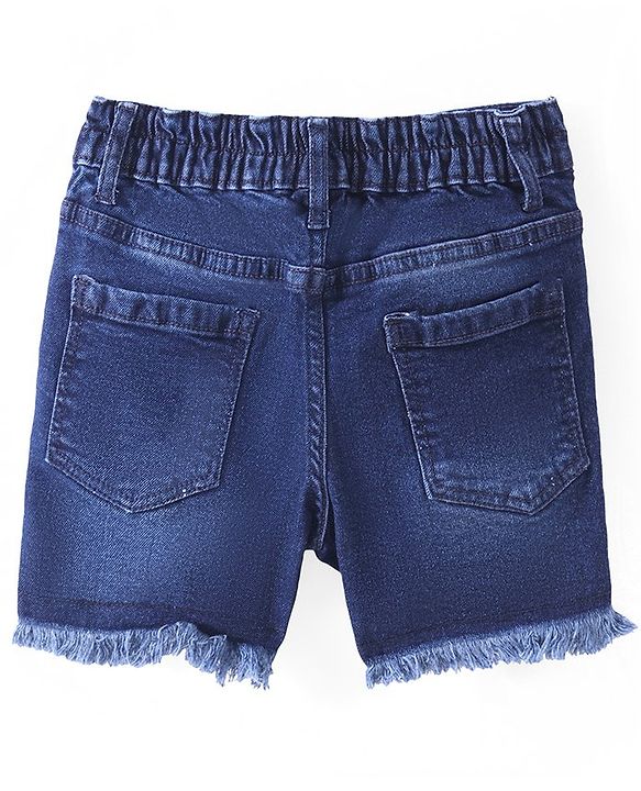 Pine Kids Mid Thigh Length Denim Washed Shorts - Blue