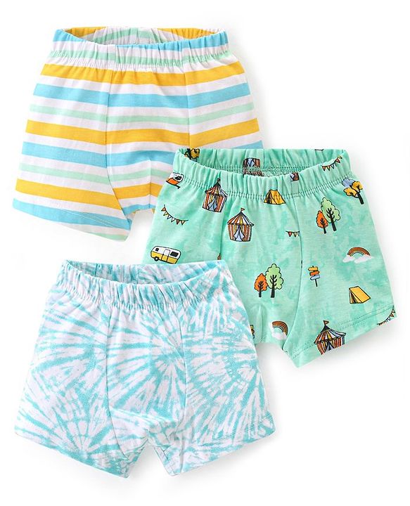 Babyhug 100% Cotton Knit Striped Trunk Pack of 3 - Multicolor