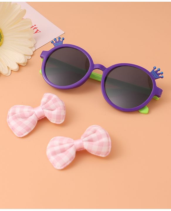 Babyhug Sunglasses  with Bow clips- Multi Color