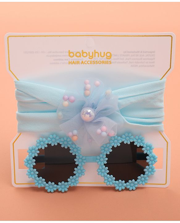 Babyhug Sunglasses with Headband Flower Applique - Red