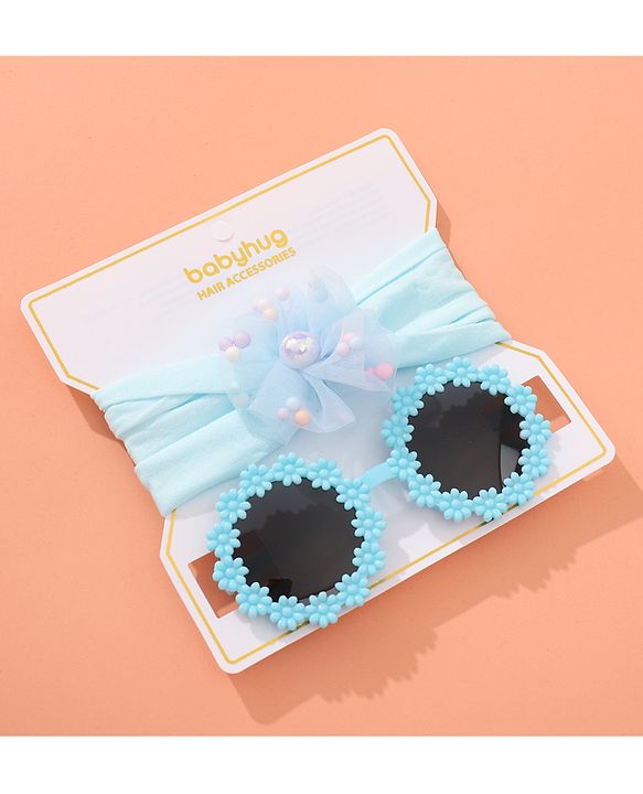 Babyhug Sunglasses with Headband Flower Applique - Red