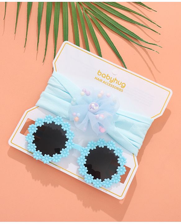 Babyhug Sunglasses with Headband Flower Applique - Red