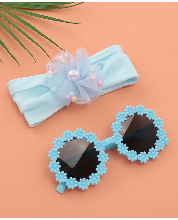 Babyhug Sunglasses with Headband Flower Applique - Red