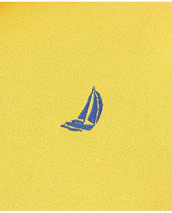 Pine Kids Half Sleeves Boat Embroidered Polo T-Shirt - Yellow