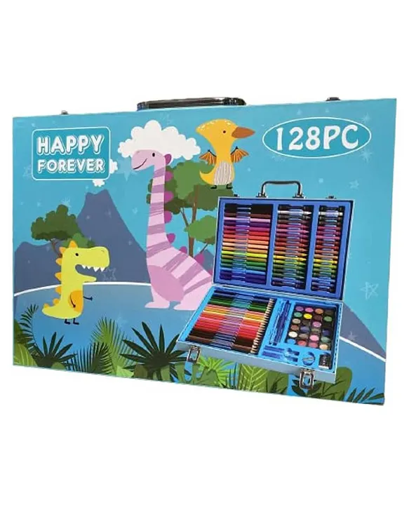 Zyamalox Blue 128-Piece Painting Set in Portable Briefcase for
