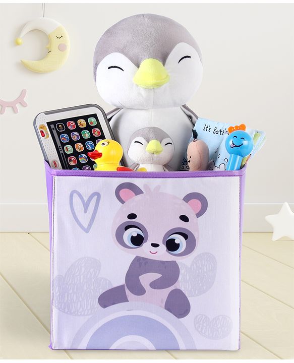 Babyhug Foldable Storage Bin Animal Outing Print - Red