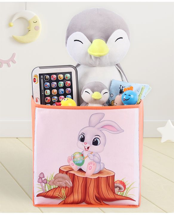 Babyhug Foldable Storage Bin Animal Outing Print - Red