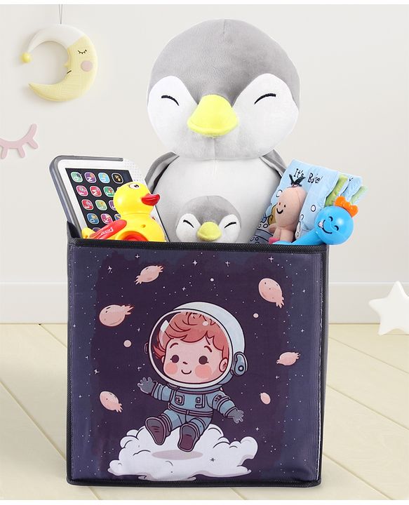 Babyhug Foldable Storage Bin Animal Outing Print - Red