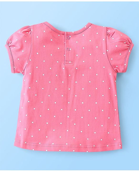 Babyhug Single Jersey Cotton Knit Dungaree & Half Sleeves Inner Tee Set Floral Print - Multicolour