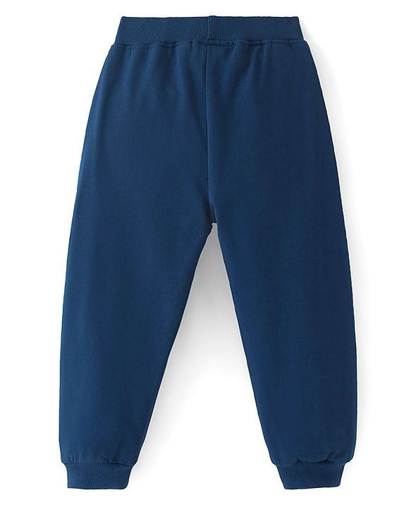 Babyhug Cotton Knit Full Length Lounge Pant - Navy Blue