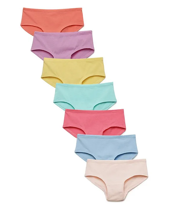 Charm n Cherish Pack Of 7 Solid Panties - Multi Colour