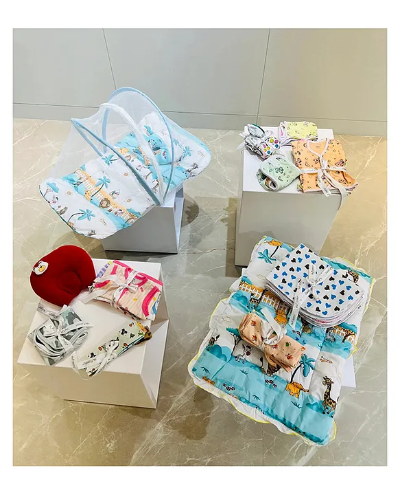 Mini Berry Cotton New Born Baby Gift Sets-Blue-Pack of 13 Pcs : Amazon.in:  Baby Products