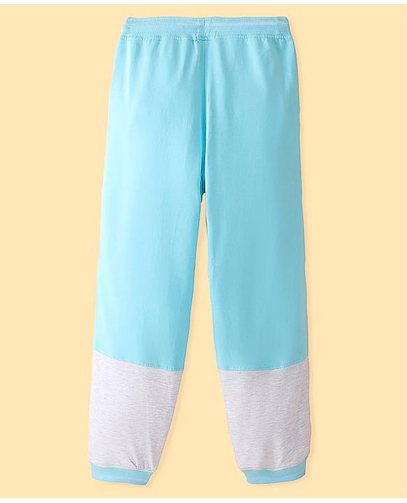 Pine Kids 100% Cotton Terry Knit Full Length Lounge Pant Text Print - Tanager Turquoise