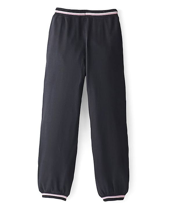 Pine Kids Cotton Terry Full Length Lounge Pant Good Vibes Printed - Jet Black