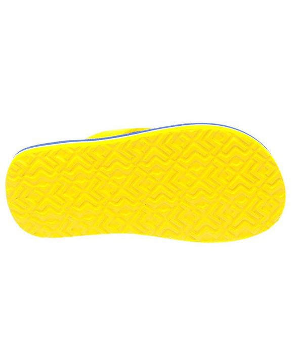 Pine Kids Slip On Flip Flops With Thunder Print - Yellow & Navy Blue
