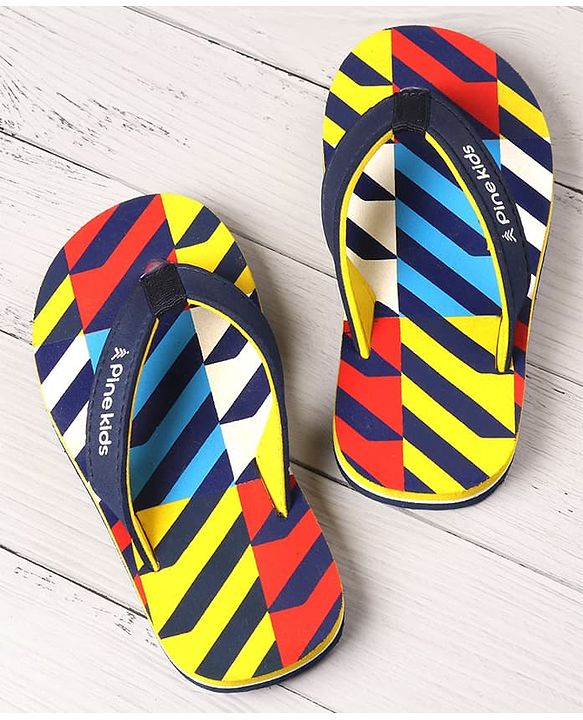 Pine Kids Slip On Flip Flops Stripe Design - Multicolour
