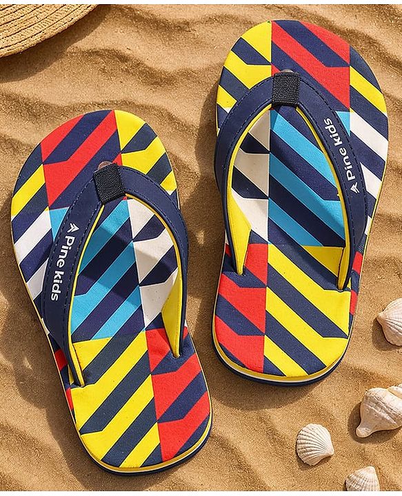 Pine Kids Slip On Flip Flops Stripe Design - Multicolour
