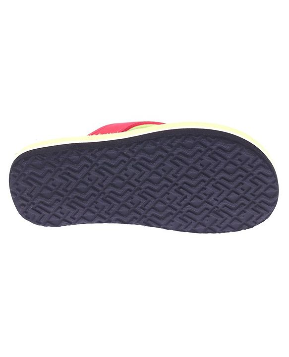 Pine Kids Flip Flops Text Print - Green & Red