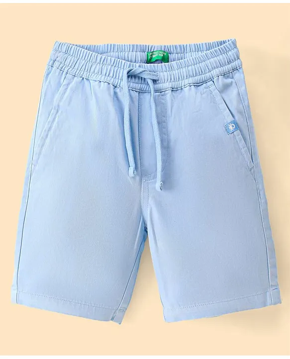 Buy UCB Cotton Woven Solid Colour Shorts Blue for Boys (3-4Years) Online in  India, Shop at  - 15687193